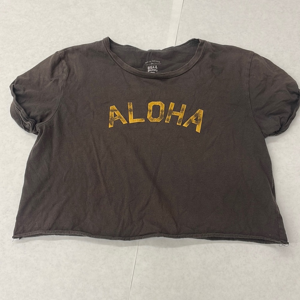Billabong cropped tee aloha mahalo small